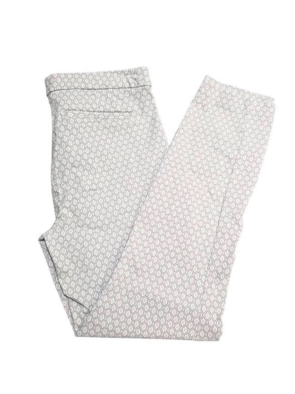 Adrienne Vittadini White Geo-Print Women's Pants